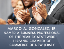 Marco Gonzalez named a Business Professional of the Year by statewide Hispanic Chamber of Commerce of New Jersey