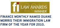 Finance Monthly named Duane Morris their Immigration Law Firm of the Year for 2010
