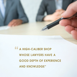 A high-caliber shop whose lawyers have a good depth of experience and knowledge