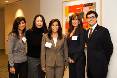 Shamimi Green, Joanne Suh, Chief Justice Cantil-Sakauye, Cindy Faatz and Alex Ponce de Leon