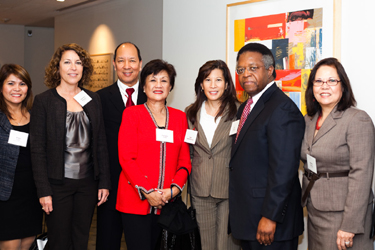 Angie Louie, Dominica Anderson, Ralph Colet, Carmen Colet, Chief Justice Cantil-Sakauye, Joe Burton and Esther Chavez